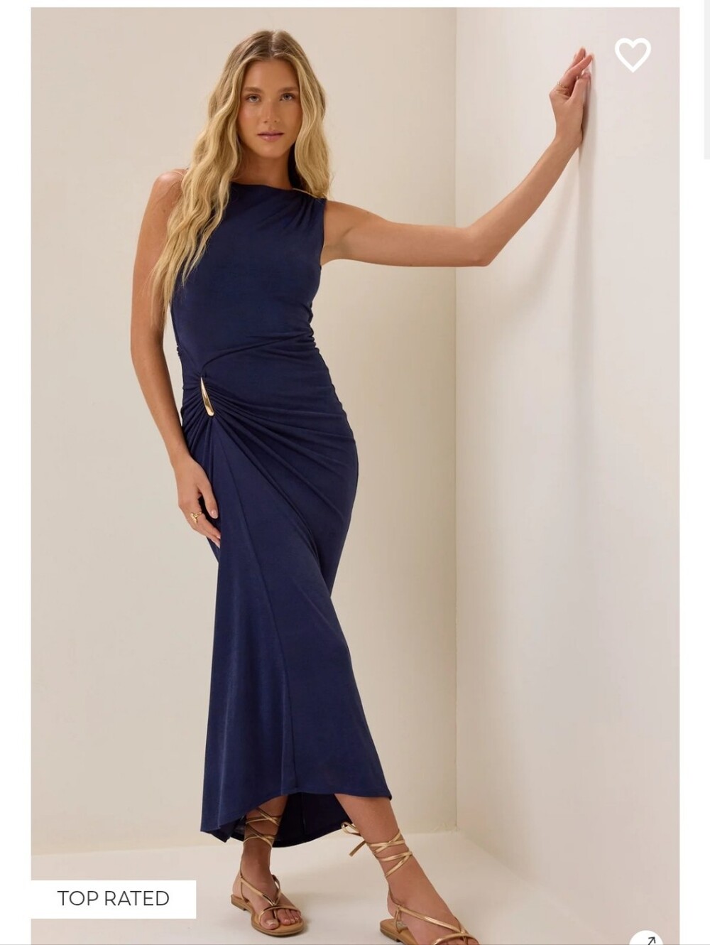 Altar'd State Navy Sleeveless Twist-Detail Maxi Dress